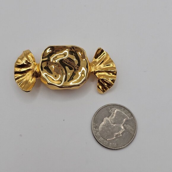 VTG Brooch Liquid Gold Wrap Hard Candy Molded Halloween Christmas Valentines Pin - Picture 7 of 8